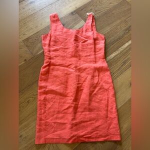 Ny sake sleeveless linen dress orange vintage 90’s women’s 12